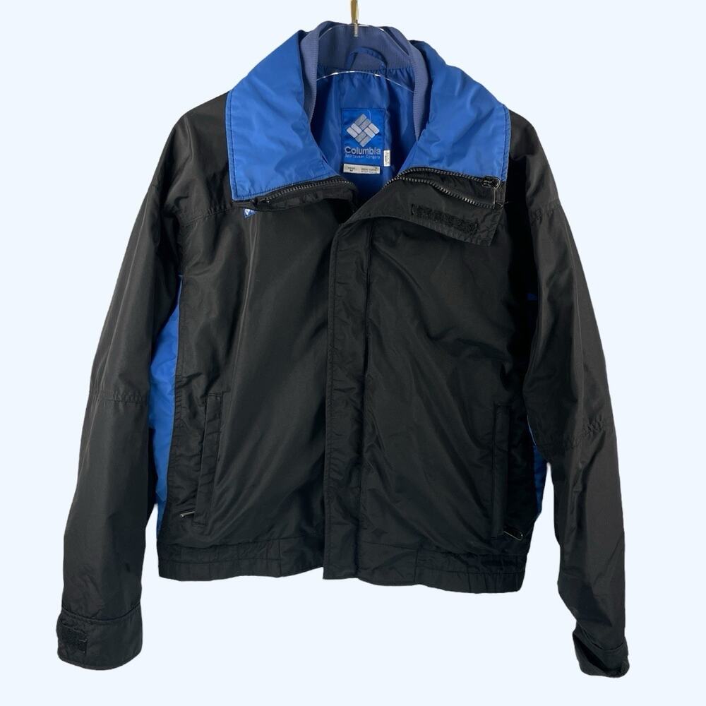 COLUMBIA Vintage Jacket Medium Reversible Bomber Insulated Blue Black Retro 90s